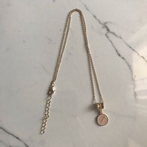 Delicate Sagittarius Necklace Gold Pink Enamel